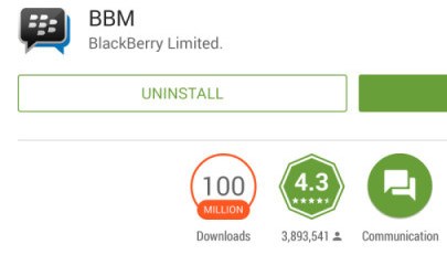 BBM ya fue instalada más de 100 millones de veces en Android