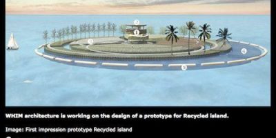 Isla hecha con basura oceánica