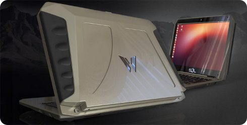 Sol, laptop Ubuntu de alta resistencia y que usa energía solar