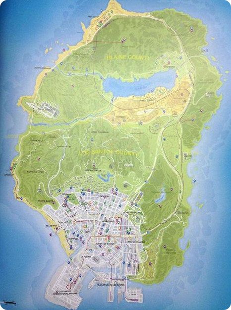 Se filtra el mapa de GTA V (spoilers)