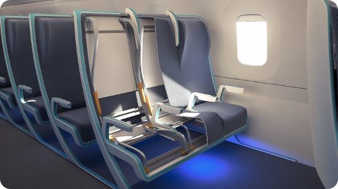 Morph: un asiento de avión que se adapta al tamaño del pasajero