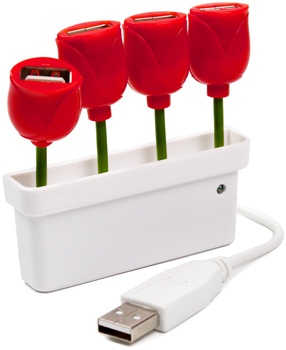 Hub USB con diseño de flores