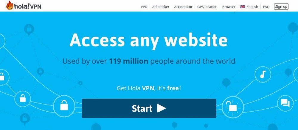 Hola VPN, uno de los mejores vpn gratis para Google Chrome en cuanto a navegación anónima y segura
