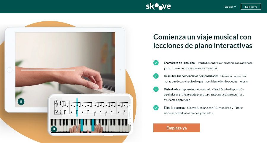 Skoove: una de aprender piano online